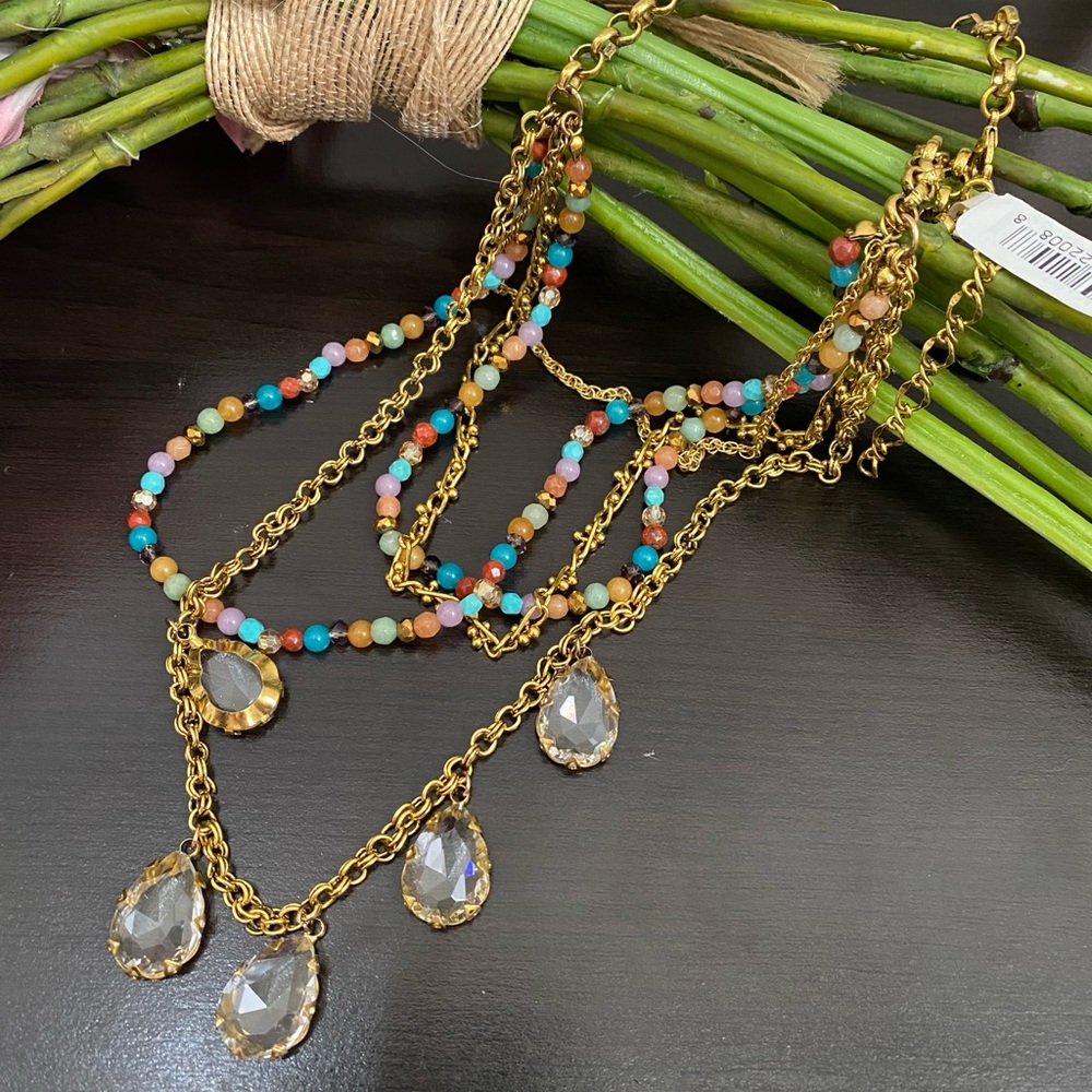 NORDSTROM Multi-layered Beads and Chains Necklace NWT